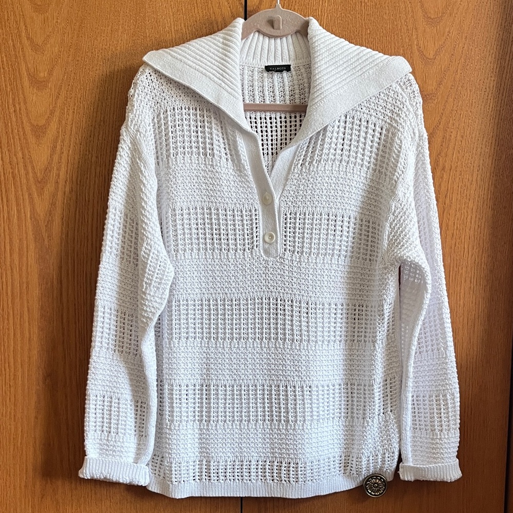 white sweater